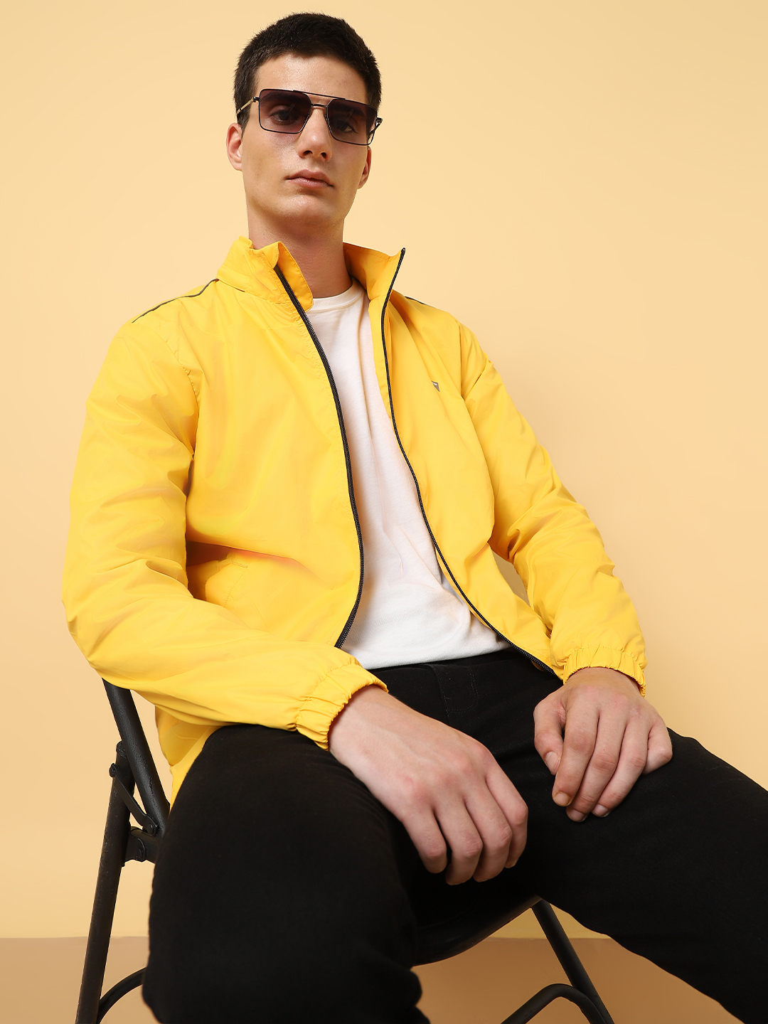 Buy Men Solid Yellow Lightweight Regular Fit Jacket Wrangler