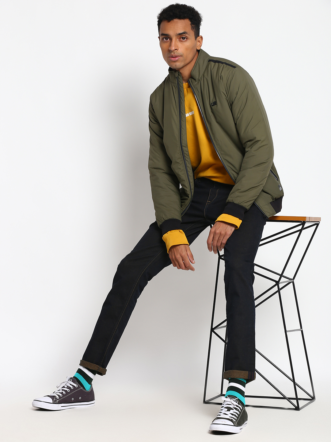 Lee Regular Fit Olive Solid Jacket