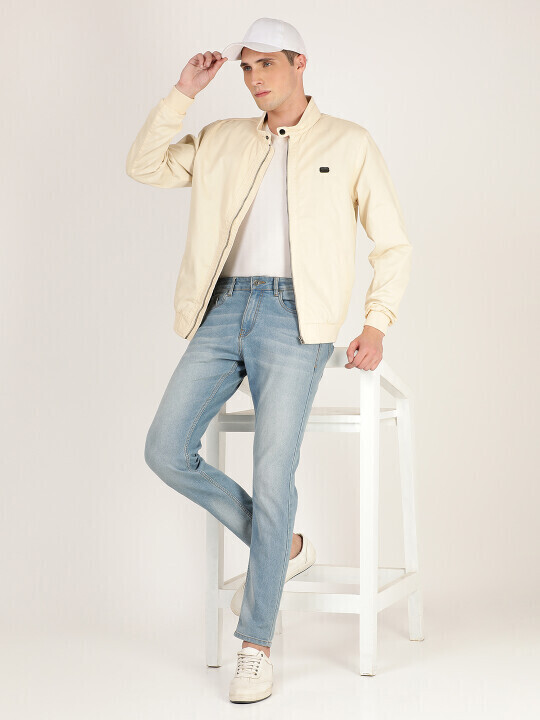 Buy Lee Men Solid White Regular Fit Jacket Lee® India Official