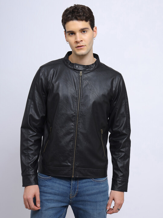 Buy Lee Men Solid Black Regular Fit Jacket Lee India Official Online Store