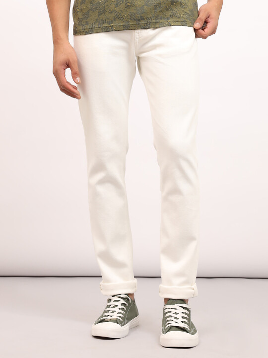 Buy Lee Men White Travis Slim Tapered Fit Mid Rise Jeans Lee India Official Online Store