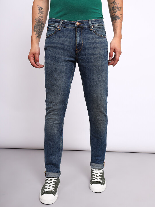 Buy Lee Men Blue Bruce Skinny Fit Mid Rise Light Fade Jeans Lee India Official Online Store