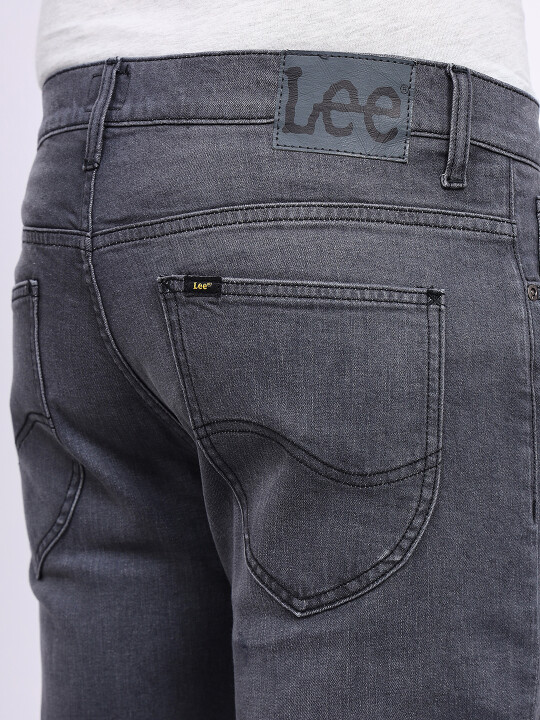 Buy Lee Mens Grey Fitted Fit High Rise pants Lee India Official Online Store