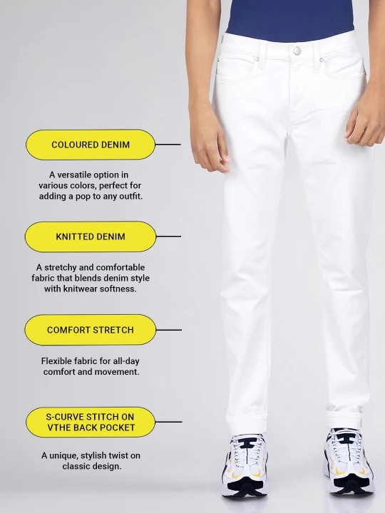 Buy Lee Men White Travis Slim Tapered Fit Mid Rise Jeans | Lee