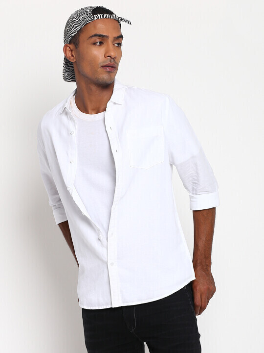 Buy Lee Men Solid White Slim Fit Shirt Lee® India Official