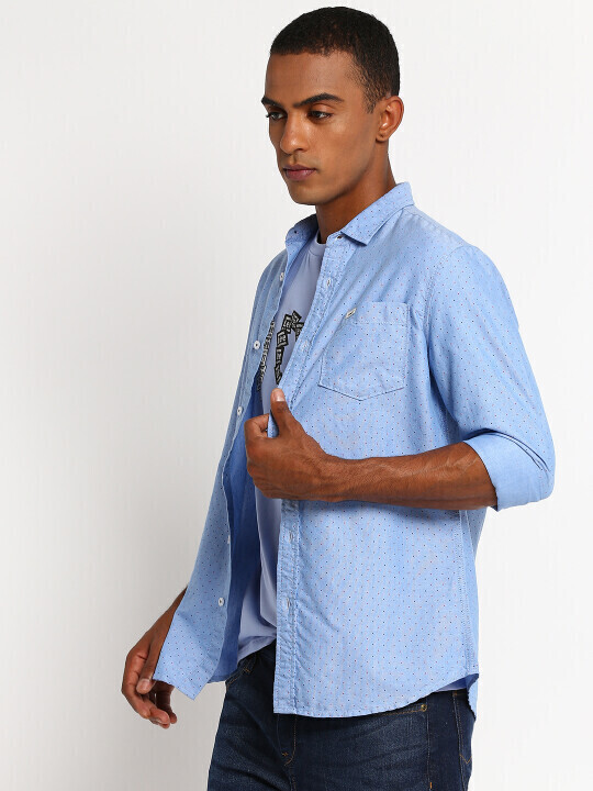 Buy Lee Men Oxford Blue Slim Fit Shirt | Lee® India Official