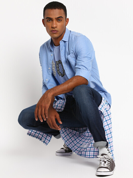 lee様 オーダーページ Buy Lee Men Oxford Blue Slim Fit Shirt | Lee® India Official