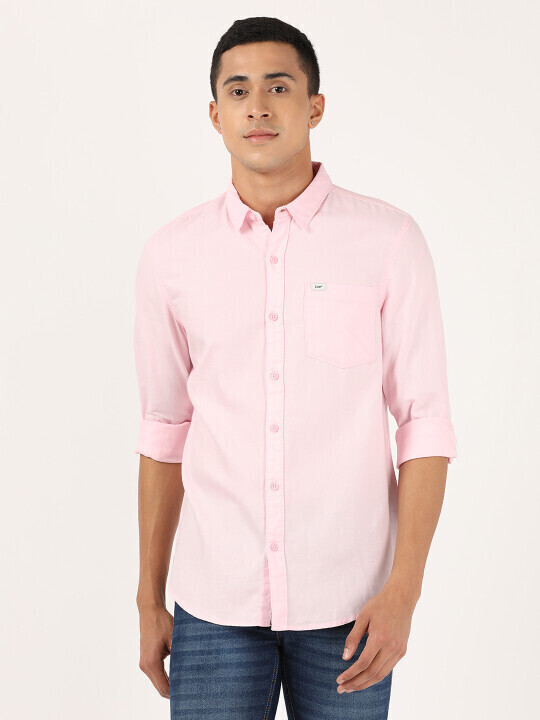 Pink Shirt White Jeans Combo Buy Lee Men Other Pink Slim Fit