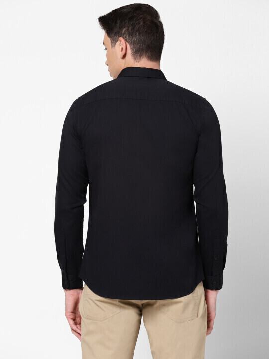 Buy Lee Men's Solid Black Shirts (Slim) Lee® India Official
