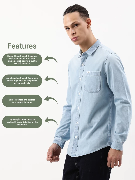 Buy Lee Men Solid Blue Slim Fit Shirt | Lee® India Official Online