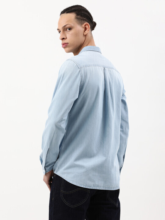 Buy Lee Men Solid Blue Slim Fit Shirt | Lee® India Official Online