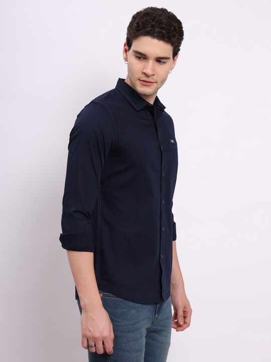 Buy Lee Men Solid Blue Slim Fit Shirt | Lee® India Official Online