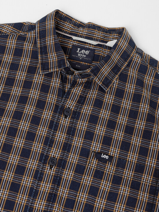 Buy Lee Men Checked Blue Slim Fit Shirts | Lee® India Official