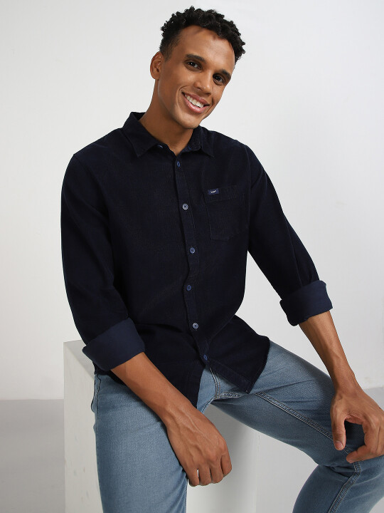 Buy Lee Men Striped Blue Regular Fit Shirt Lee® India Official