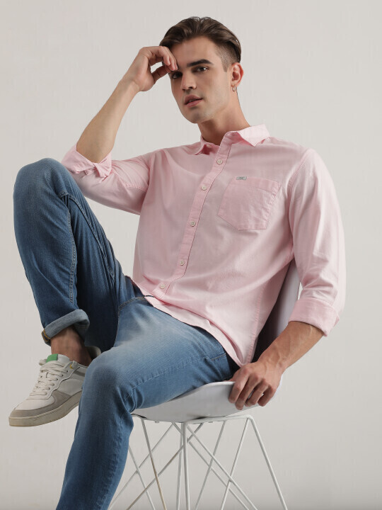 Pink shirt with jeans hotsell