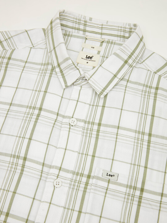 Lee Men's Checked White Shirt (Slim)