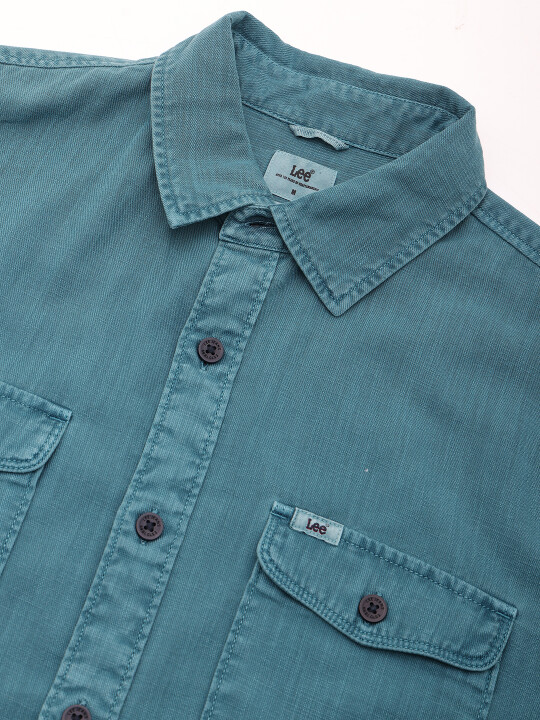 Buy Lee Men Solid Blue Relaxed Fit Shirt | Lee® India Official