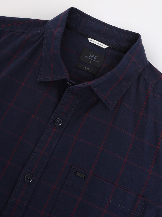 Buy Lee Men Checked Blue Slim Fit Shirts Lee® India Official