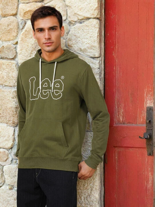 Lee Sweat-shirt Plain Crew SWS Pour Homme, Vert, L