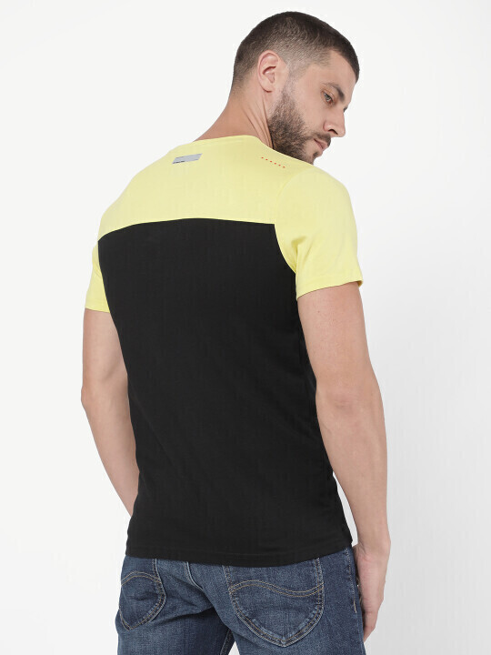 Buy Lee Men Lime Green Black Cut Sew Slim Fit T Shirt Lee