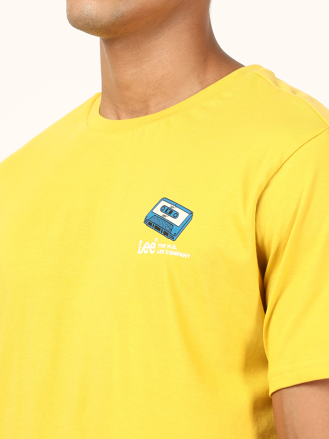 Buy Lee Men Graphic Yellow Crew Neck Comfort Fit Tshirt Lee