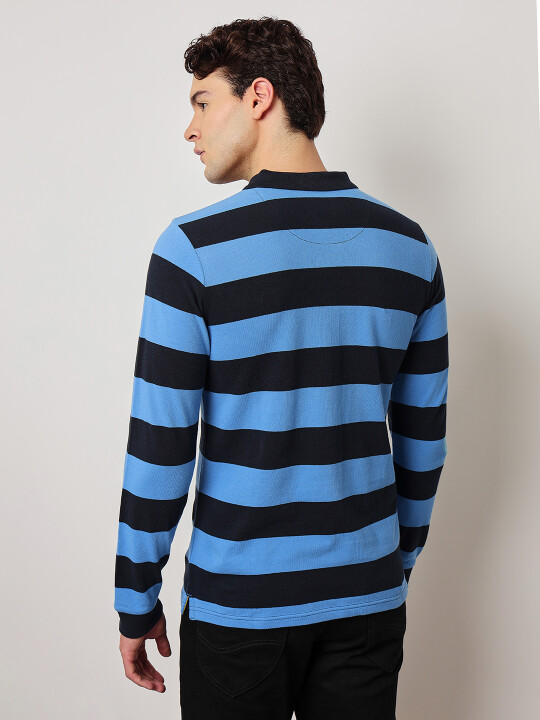 Tシャツ・カットソー No.1287 V stripe collar half T (3color) Buy Lee Men Striped Blue Polo Neck Slim Fit Tshirt | Lee
