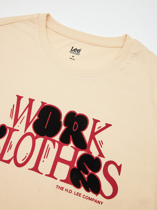 Buy Lee Men Graphic Beige Crew Neck Slim Fit Tshirt | Lee