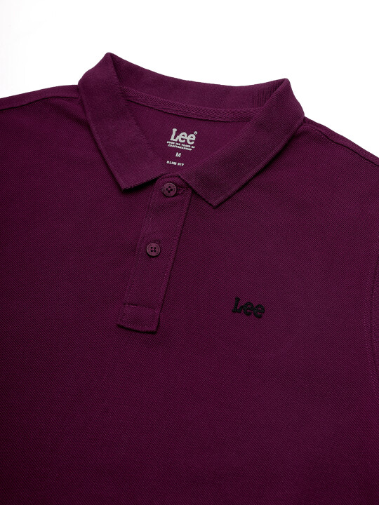 Buy Lee Men Solid Purple Polo Neck Slim Fit Tshirt Lee® India