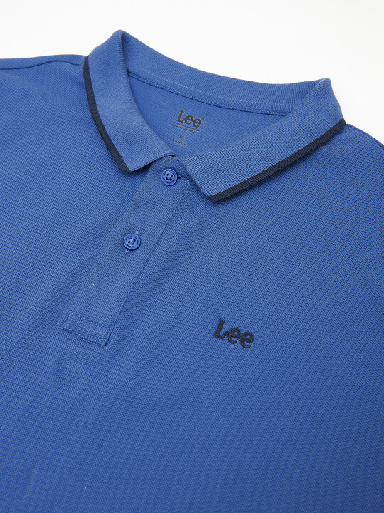 Buy Lee Men Solid Blue Polo Neck Slim Fit Tshirt Lee® India