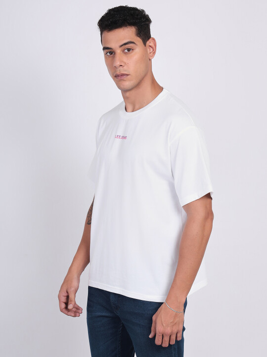 Buy Lee Men Back Print White Crew Neck Oversize Fit Tshirt | Lee