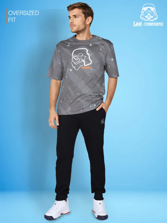 Buy Lee X Storm Trooper Men Graphic Print Grey Tshirts | Lee