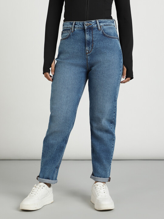 Buy Lee Women Blue Legendary Mom Fit Jeans Lee® India Official