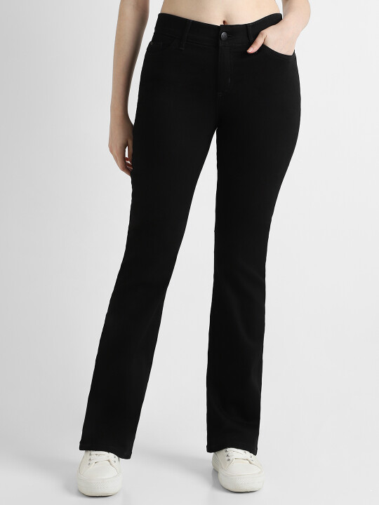 Lee Women's Premium Denim Mid-Rise Bootcut Jeans - Black Stretch Denim, Regular Fit - View #10