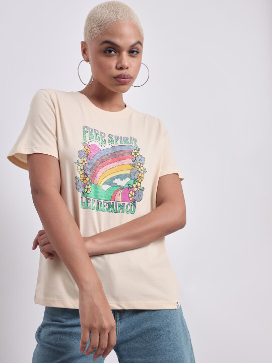 Lee Women's Beige T-Shirt