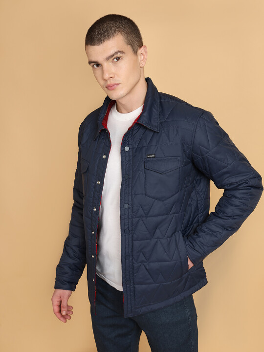 Jeans Men's Quilted Jacket Online India Wrangler Men's Blue