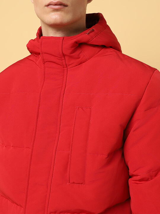 Buy Men Solid Red Padded Regular Fit Jacket | Wrangler® India