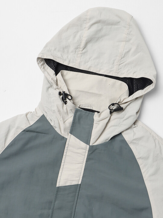Buy Unisex Colorblock Grey Windcheater Oversize Fit Jacket