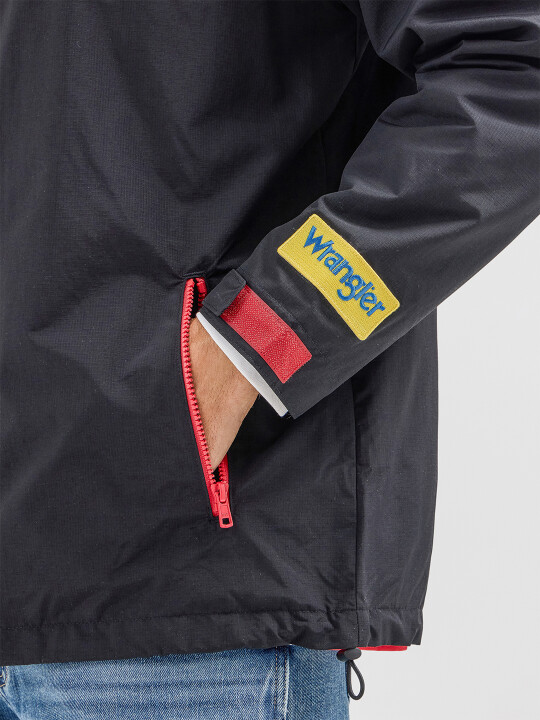 Buy Wrangler Men Embroidered Black Regular Fit Jacket Wrangler