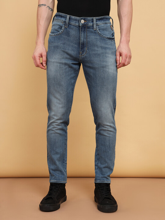 Buy Wrangler Men Blue Bostin Slim Fit Mid Rise Jeans | Wrangler