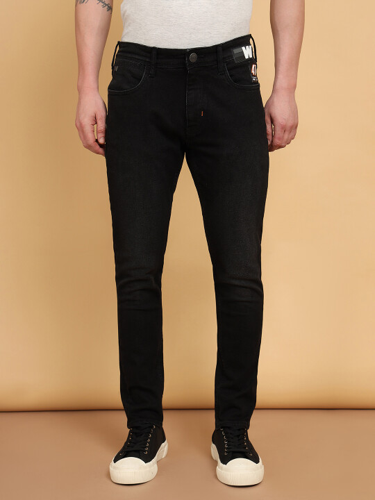Buy Men Black Bostin Slim Fit Mid Rise No Fade Jeans Wrangler