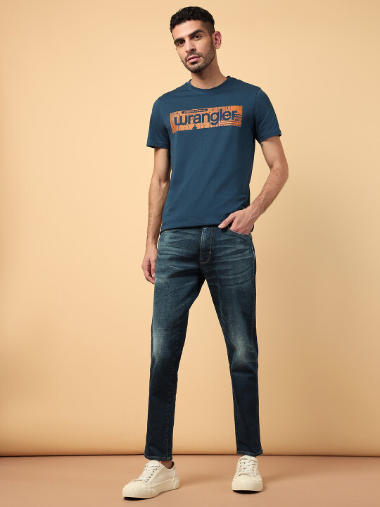 Buy Men Blue Bostin Slim Fit Mid Rise Light Fade Jeans