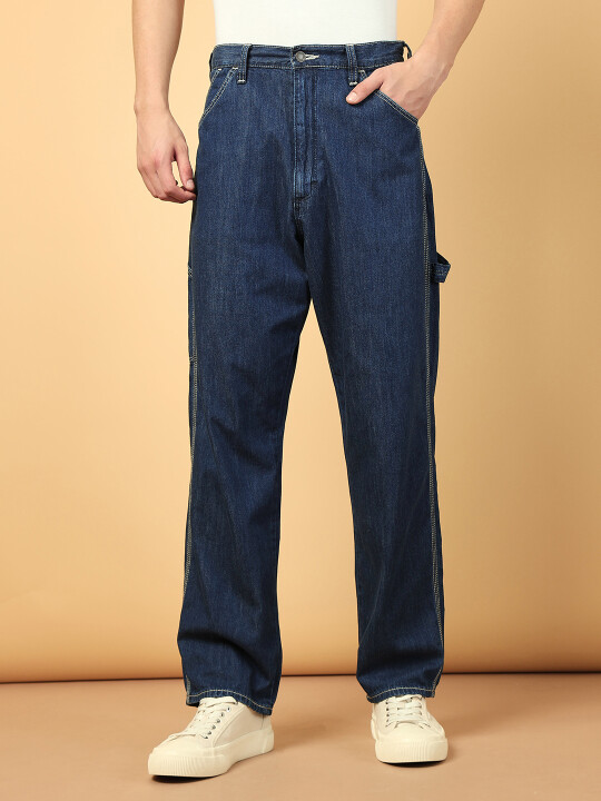 Buy Men Blue Carpenter Pant Loose Fit Mid Rise Jeans Wrangler