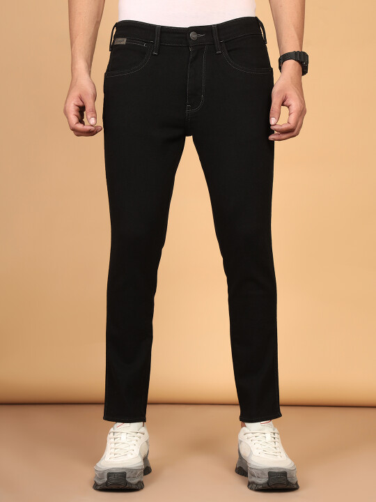 Buy Men Black Bostin Slim Fit Mid Rise No Fade Jeans Wrangler