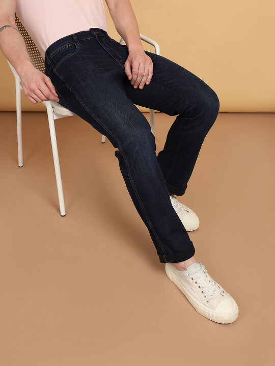 Buy Men Blue Millard Straight Fit Mid Rise Light Fade Jeans