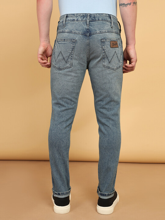 Buy Men Blue Bostin Slim Fit Mid Rise Light Fade Jeans | Wrangler