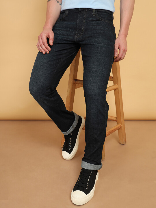 Buy Men Blue Millard Regular Fit Mid Rise No Fade Jeans