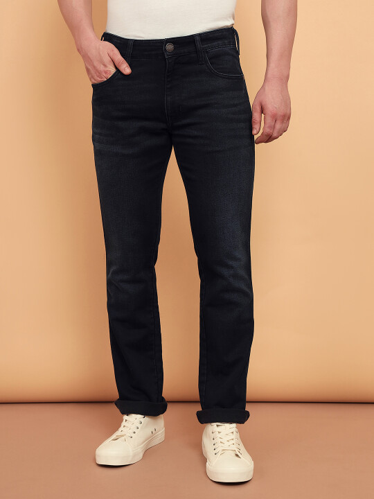 Mens black carrot fit fashion jeans