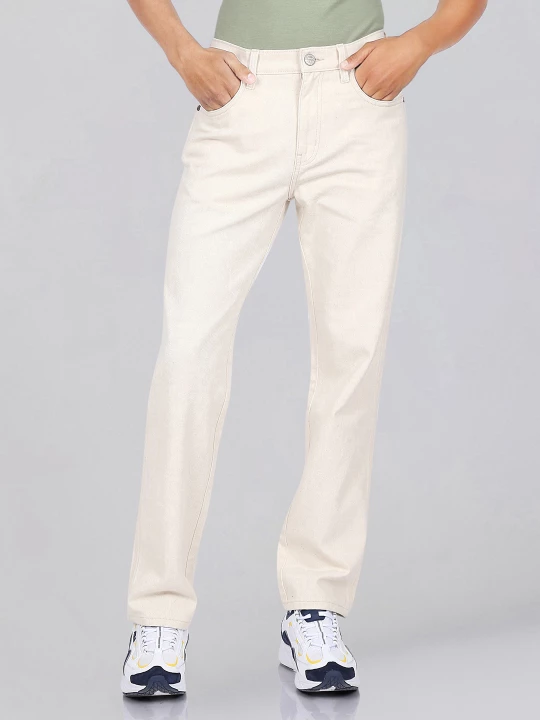 Buy Wrangler Men Beige Cowboy Straight Fit Mid Rise Jeans