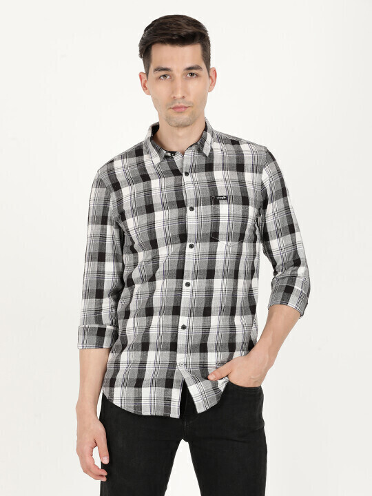 Grey How To Wear Black And White Checkered Shirt Buy Men