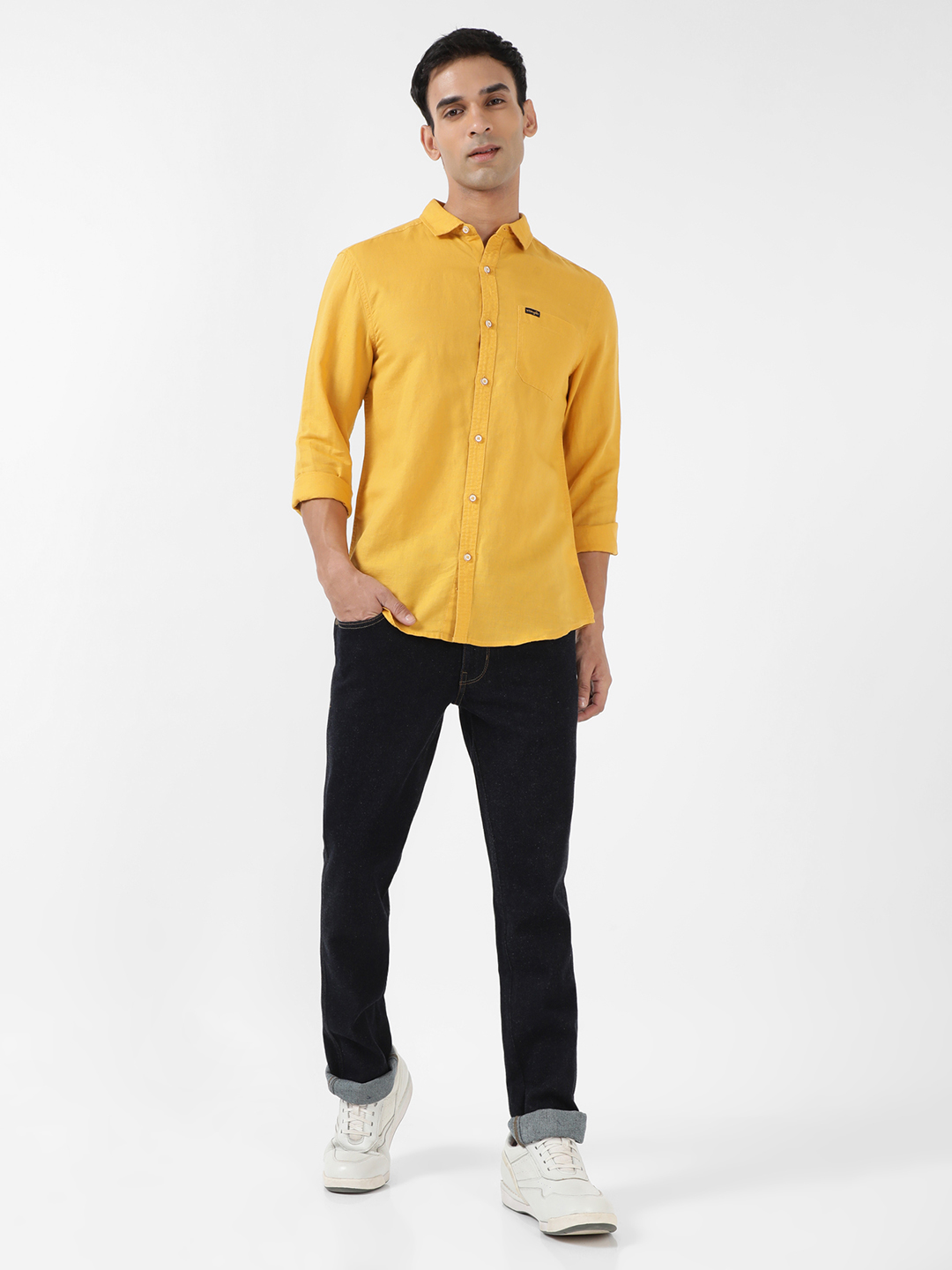 Buy Men Solid Yellow Regular Fit Shirt | Wrangler® India Official